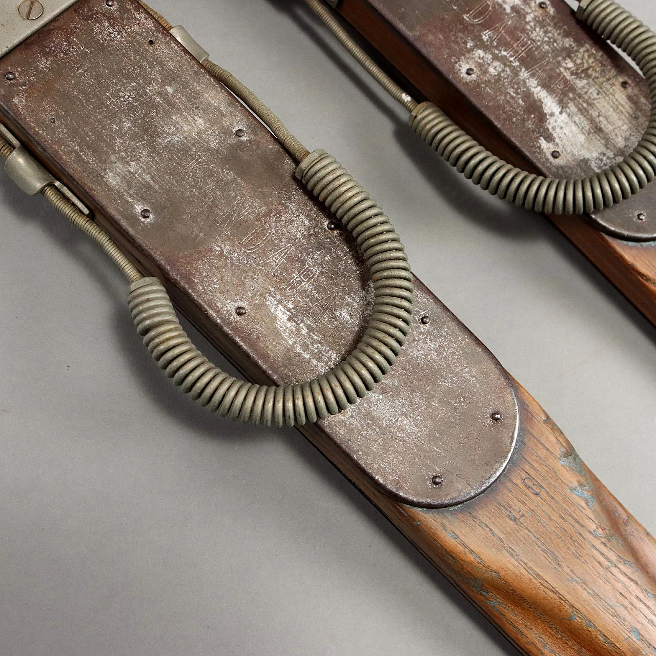 Wooden skis with Kandahar bindings, 1950s 5