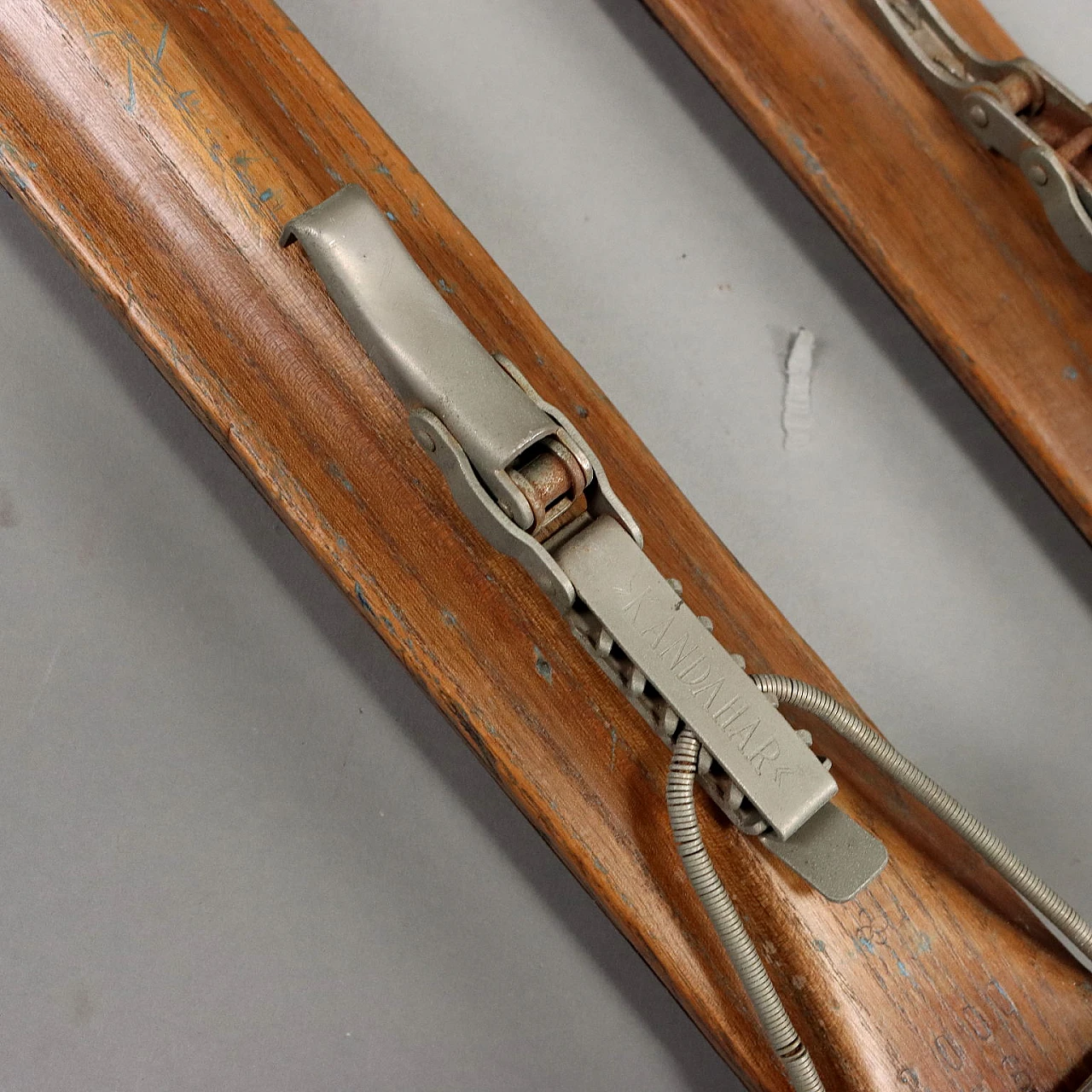 Wooden skis with Kandahar bindings, 1950s 6