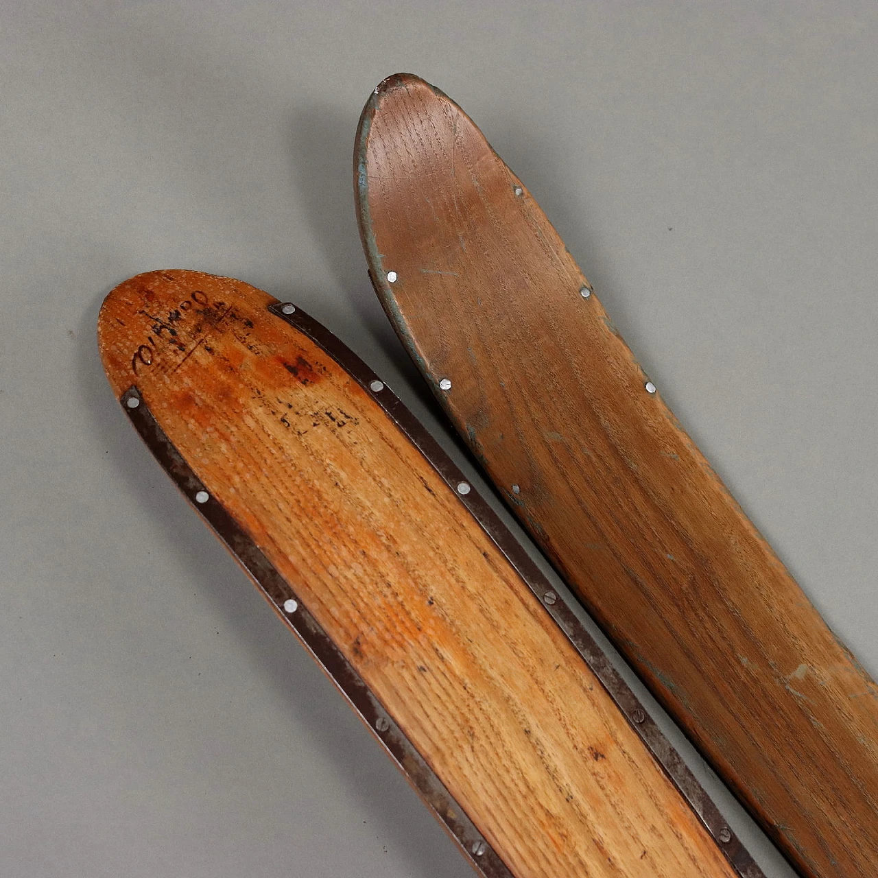 Wooden skis with Kandahar bindings, 1950s 8