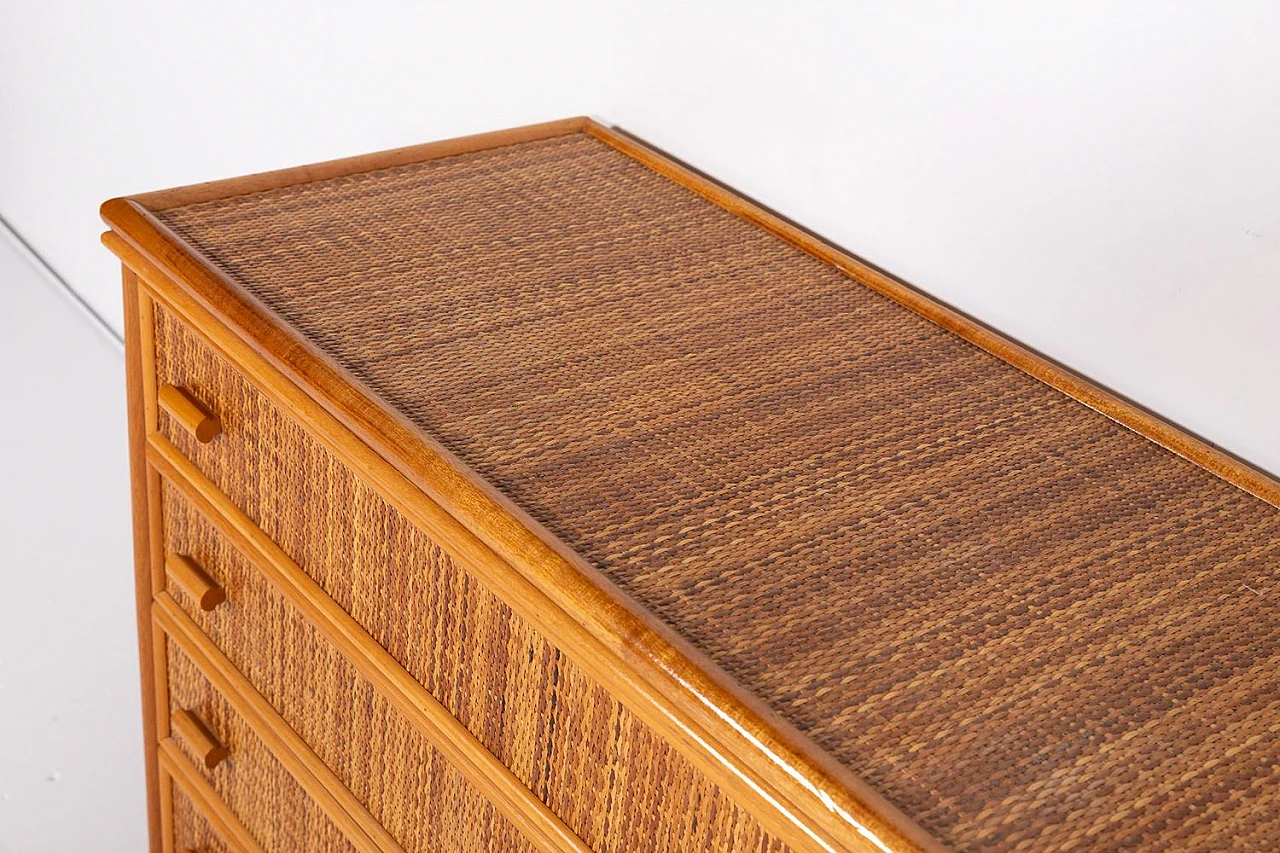 Bamboo and wicker chest of drawers, 1990s 7