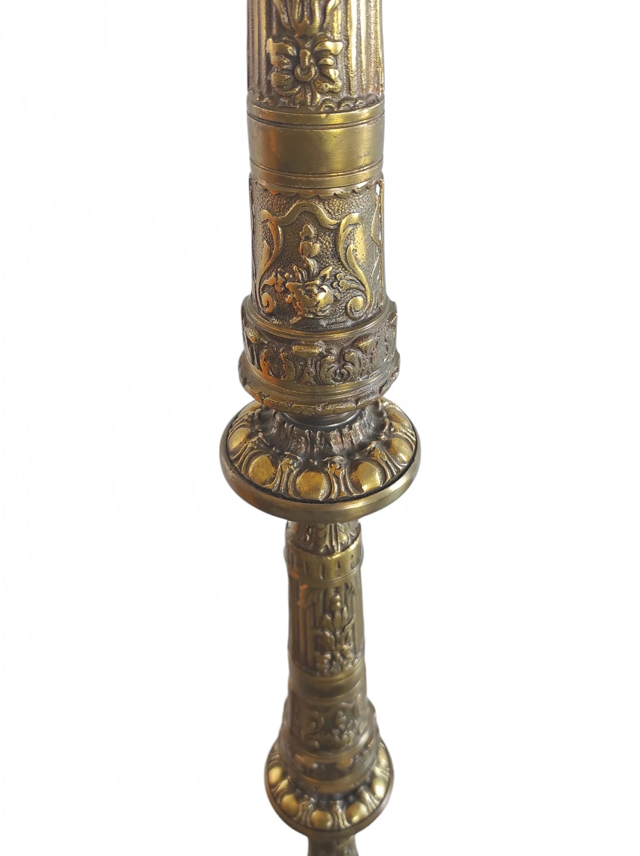 Brass floor lamp with baroque style details 4