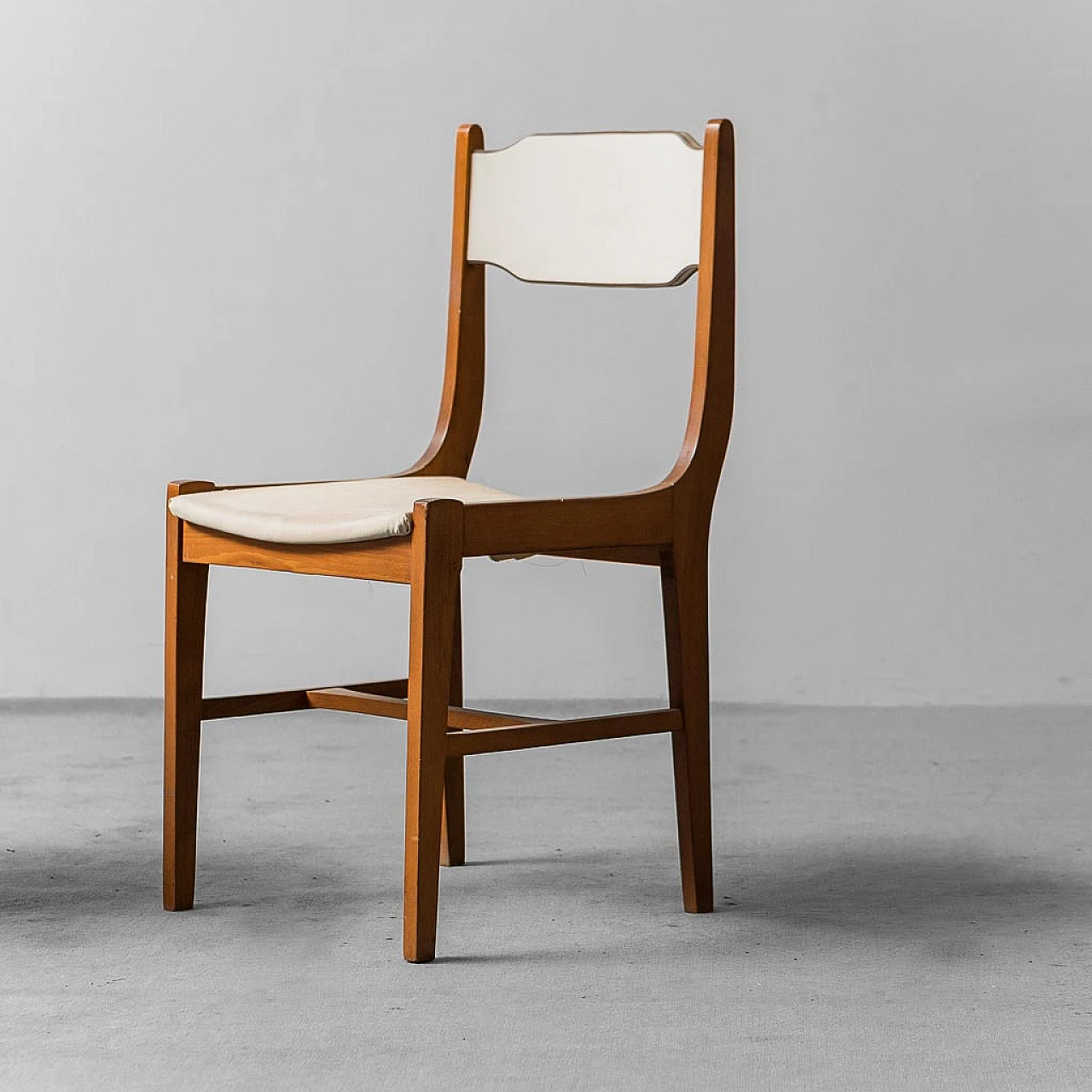 Pair of wooden and fabric chairs, 1960s 7