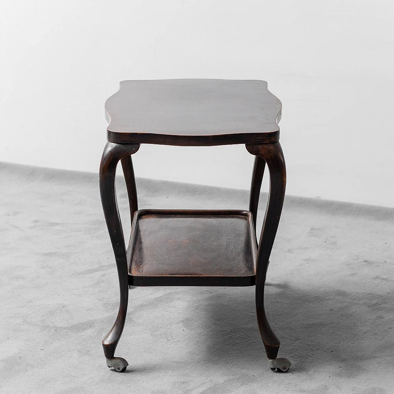 Wooden food trolley with tray, 1950s 11