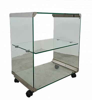 George 1 cart in glass and aluminium by Gallotti & Radice, 1980s