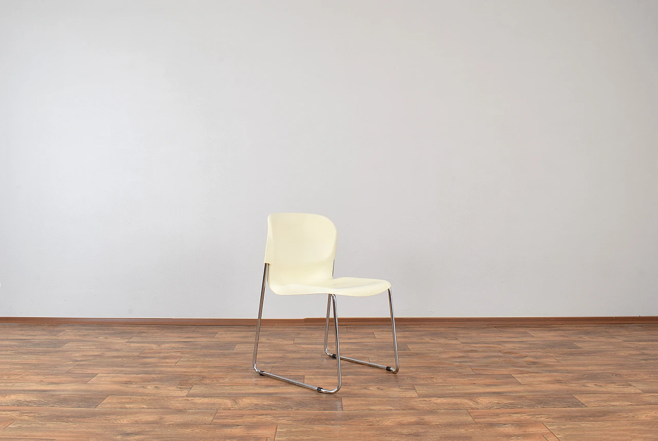 Set of 4 SM400K White Swing Chair by Gerd Lange for Drabert, 1980s 3