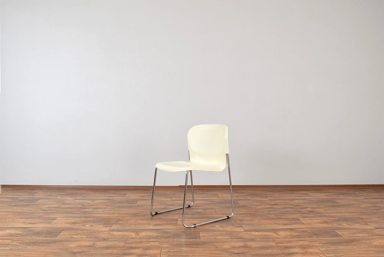 Set of 4 SM400K White Swing Chair by Gerd Lange for Drabert, 1980s 4