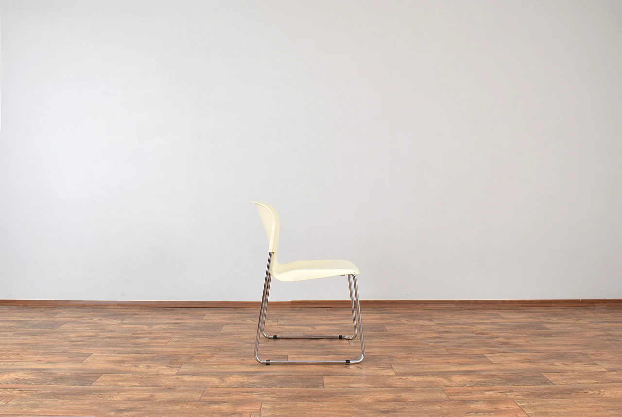 Set of 4 SM400K White Swing Chair by Gerd Lange for Drabert, 1980s 5