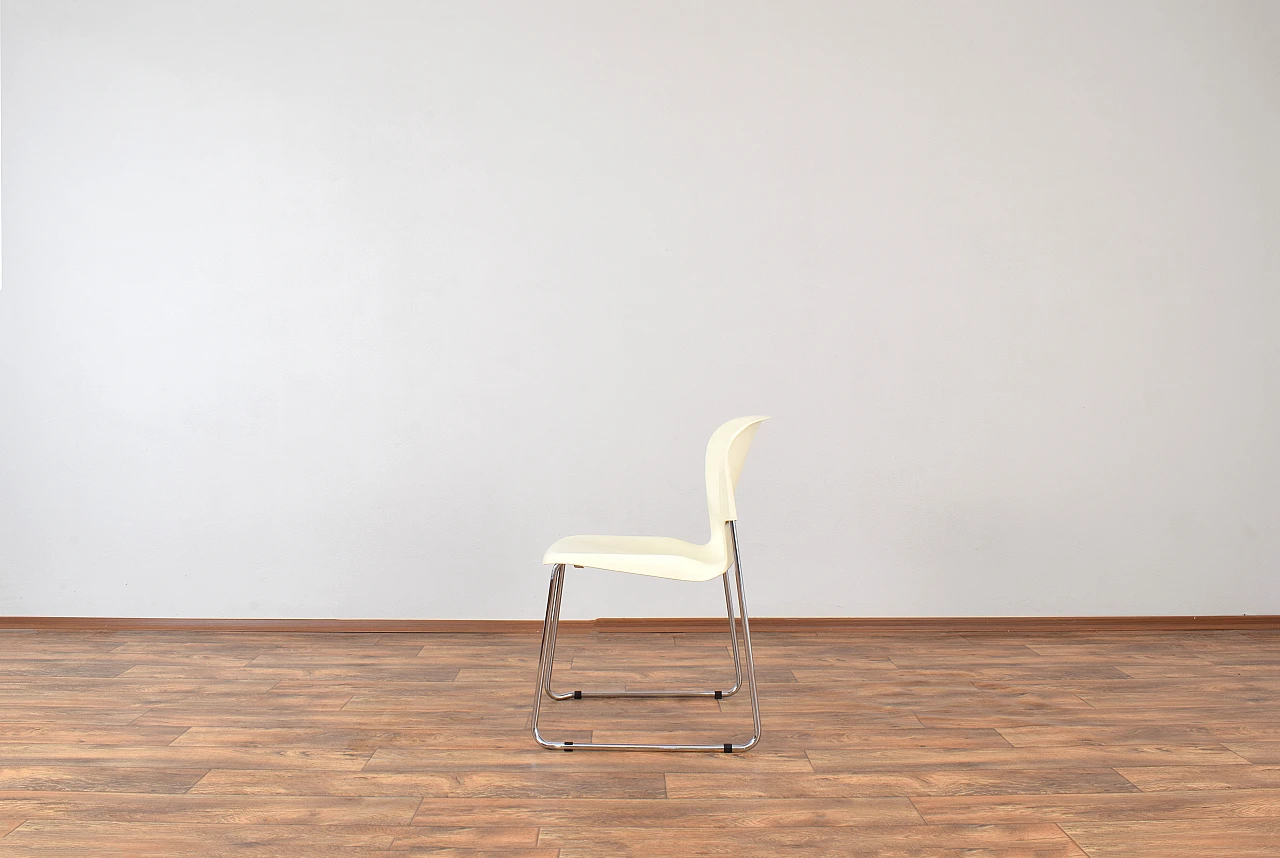 Set of 4 SM400K White Swing Chair by Gerd Lange for Drabert, 1980s 6