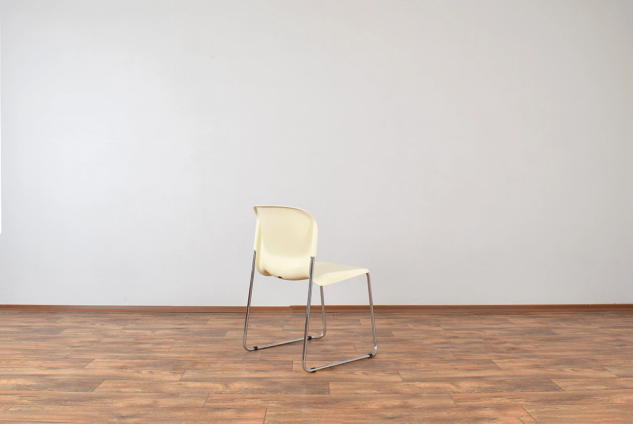 Set of 4 SM400K White Swing Chair by Gerd Lange for Drabert, 1980s 7