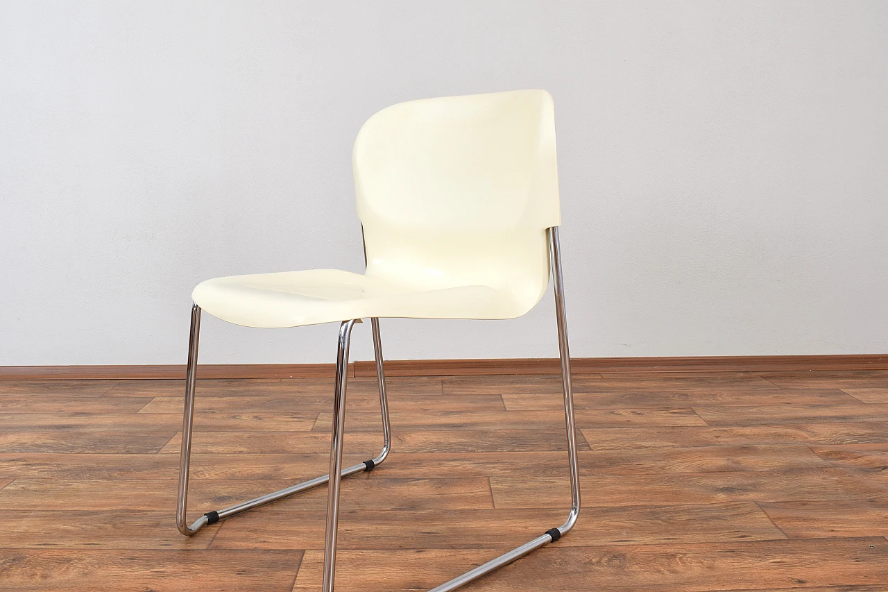 Set of 4 SM400K White Swing Chair by Gerd Lange for Drabert, 1980s 10