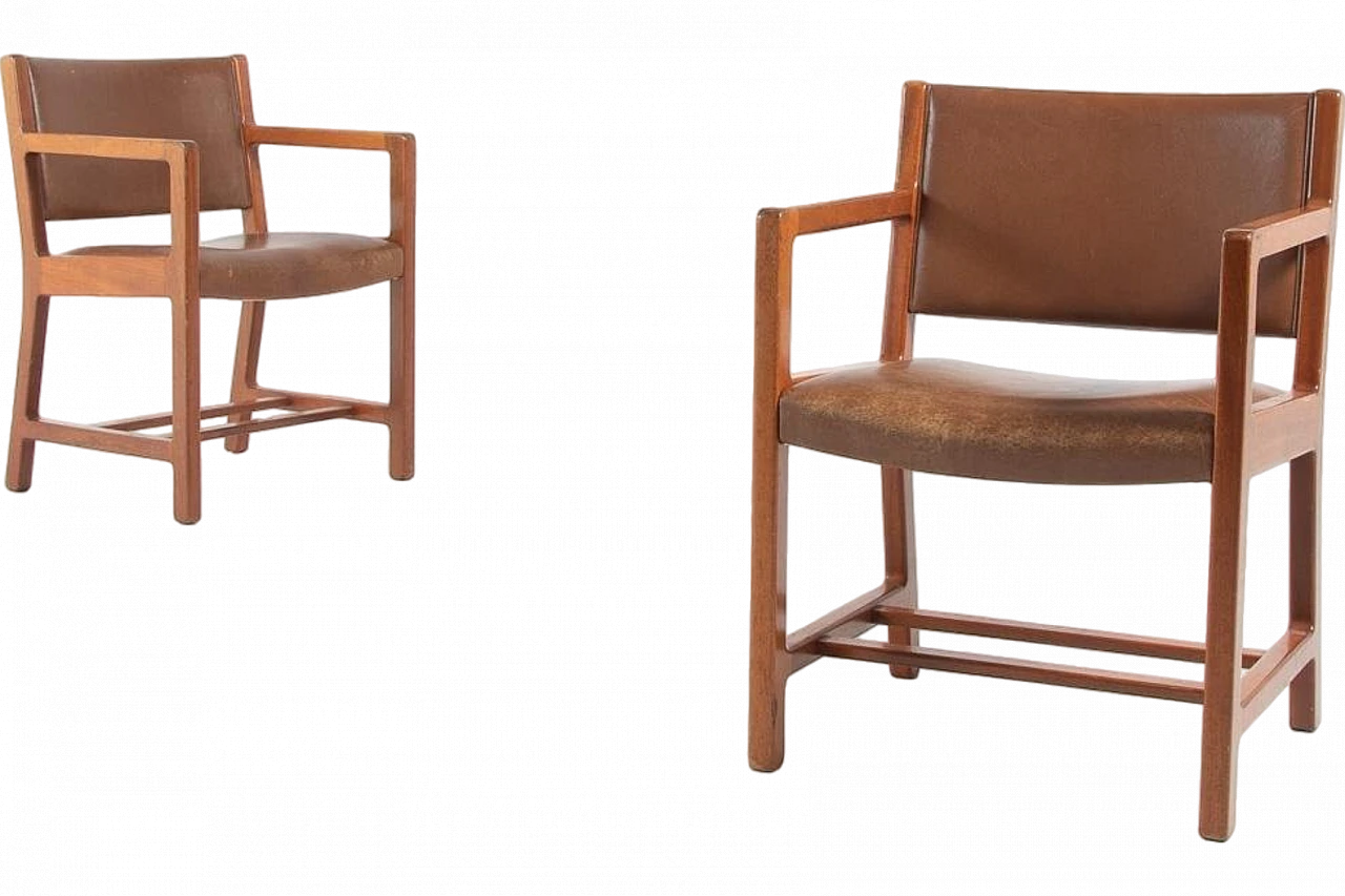 Pair of armchairs by Børge Mogensen for Soborg Mobelfabrik, 1960s 10