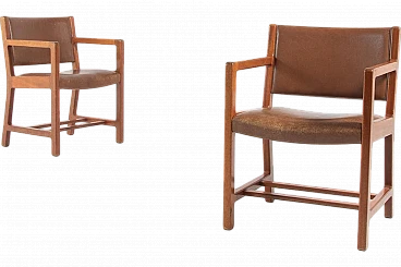 Pair of armchairs by Børge Mogensen for Soborg Mobelfabrik, 1960s