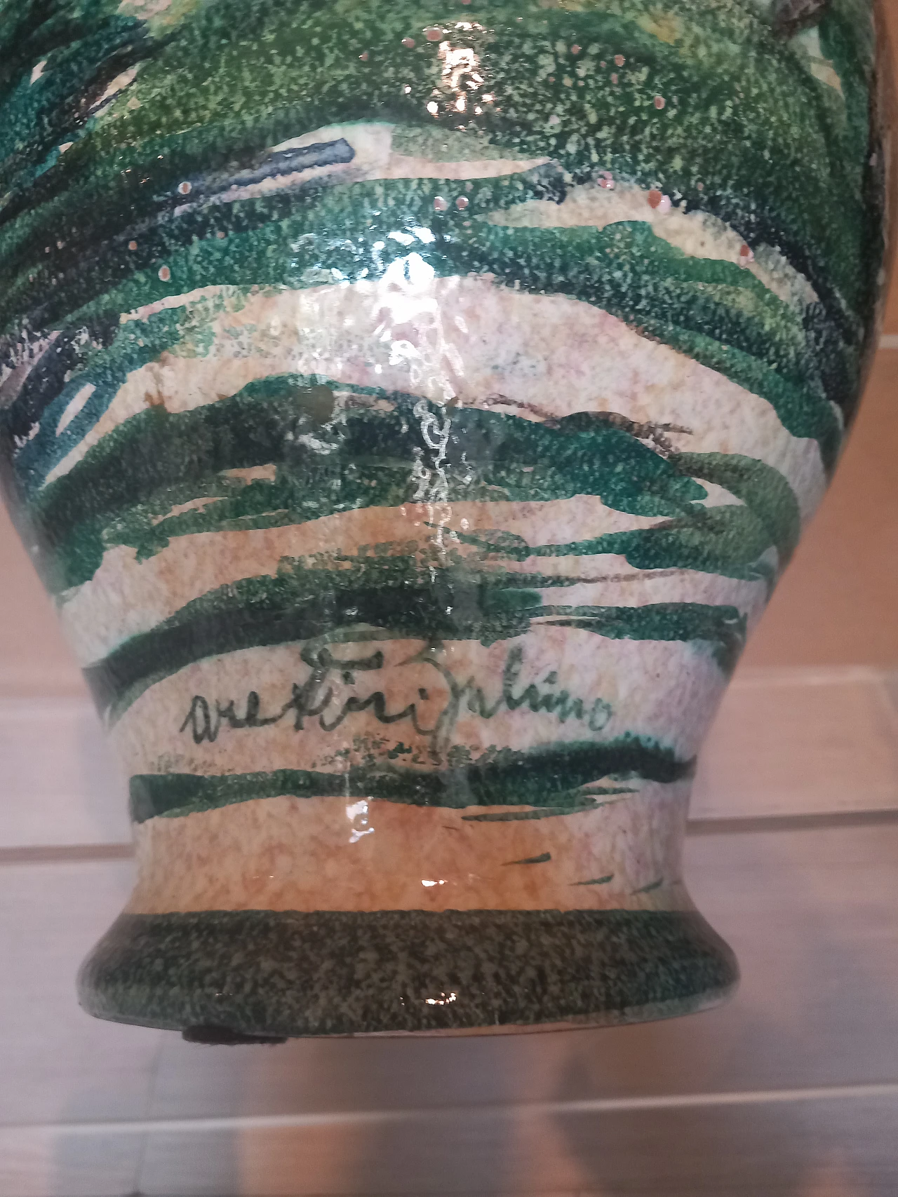 Ceramic artistic vase by Zulimo Aretini, signed, 50s 4