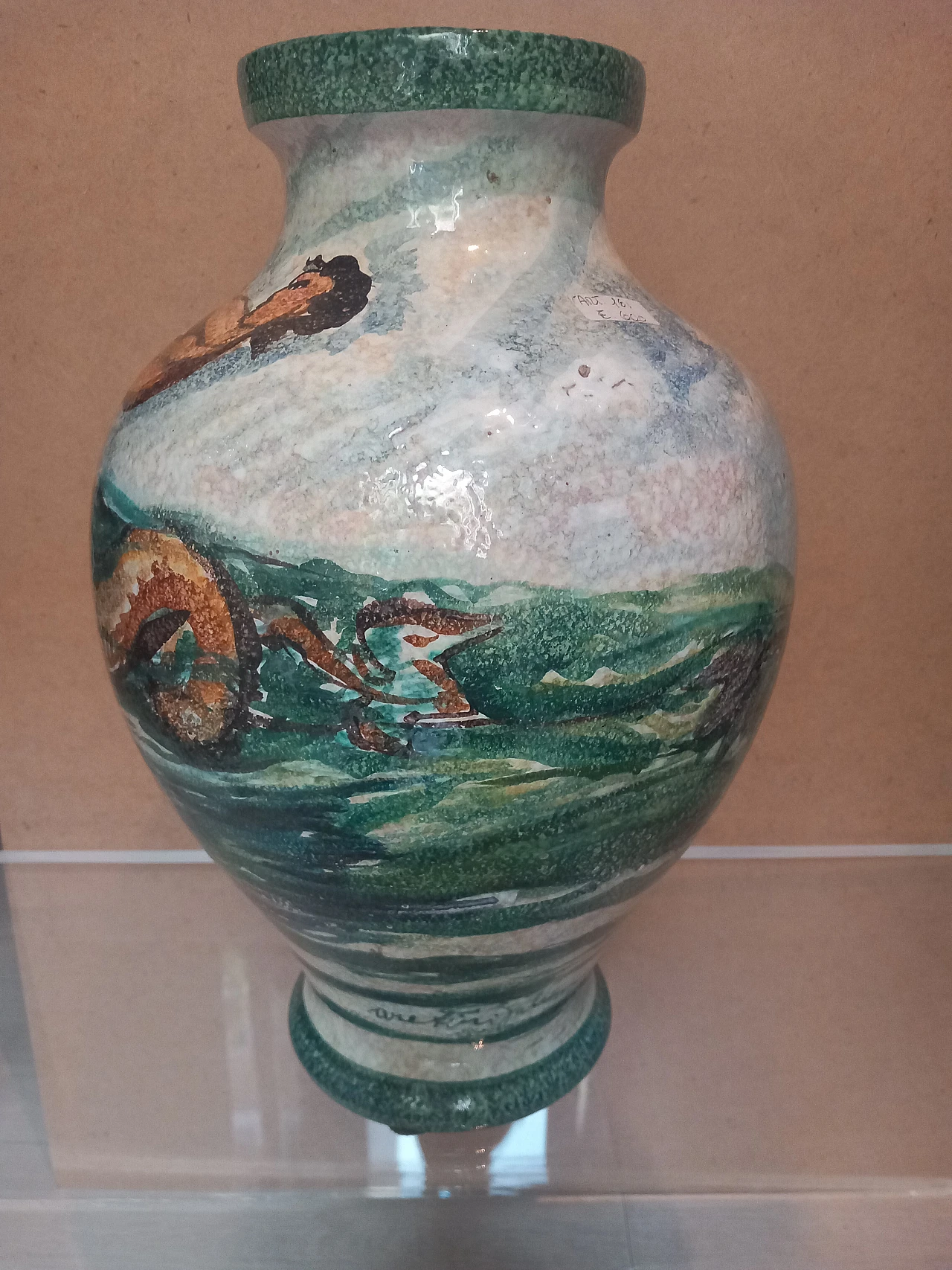 Ceramic artistic vase by Zulimo Aretini, signed, 50s 7