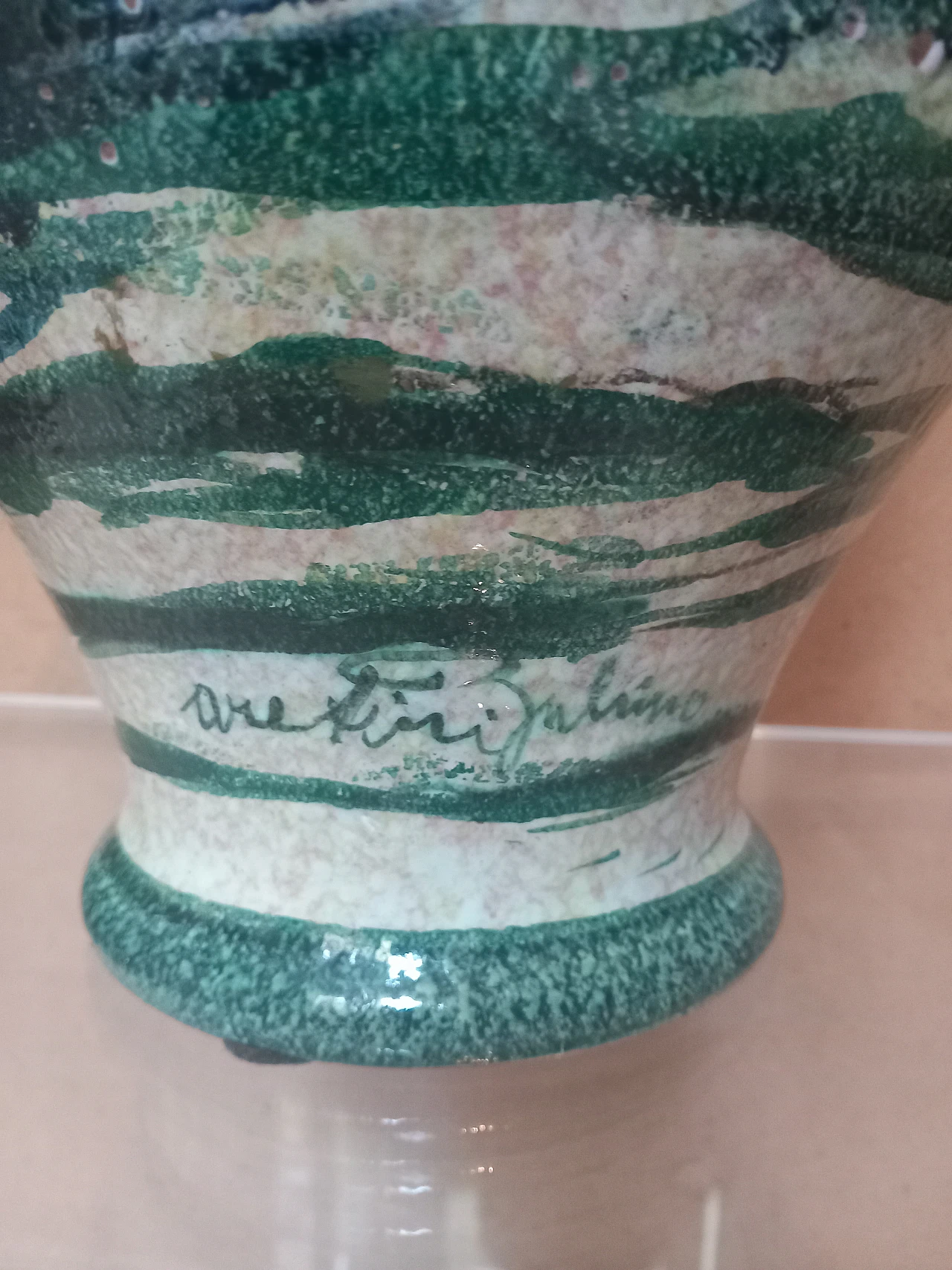 Ceramic artistic vase by Zulimo Aretini, signed, 50s 8