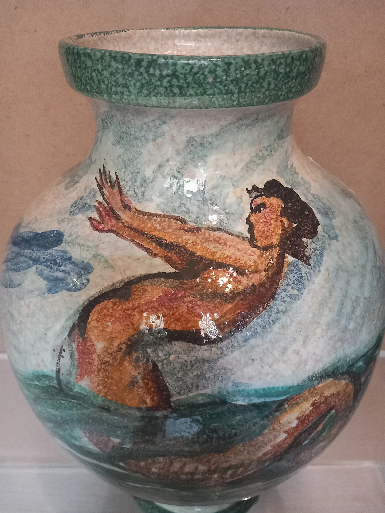 Ceramic artistic vase by Zulimo Aretini, signed, 50s 10