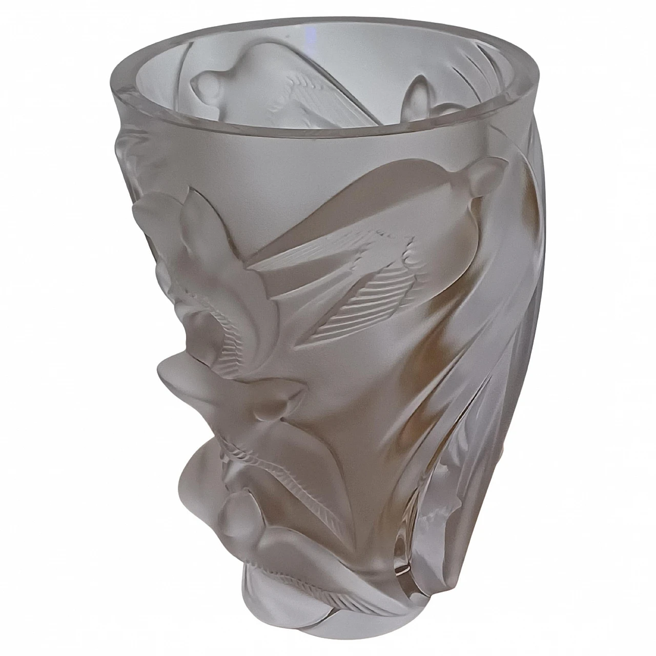 Vaso Martinets in cristallo trasparente di Lalique France, 1982 1