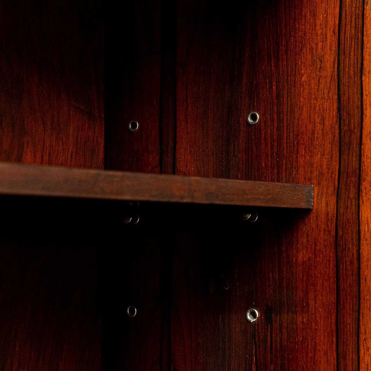 Bookcase cabinet in wood and fabric, 1960s 7