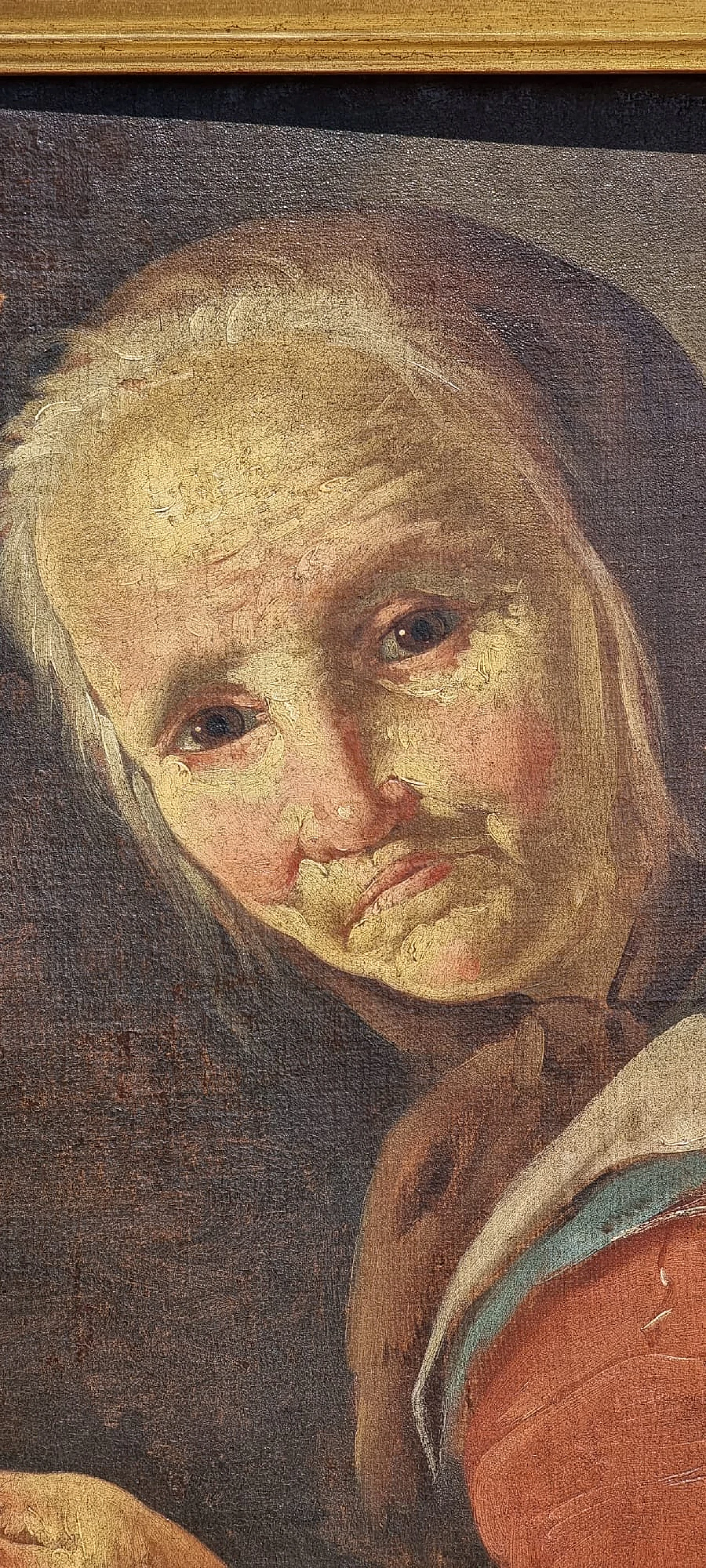 Old woman warming herself 6