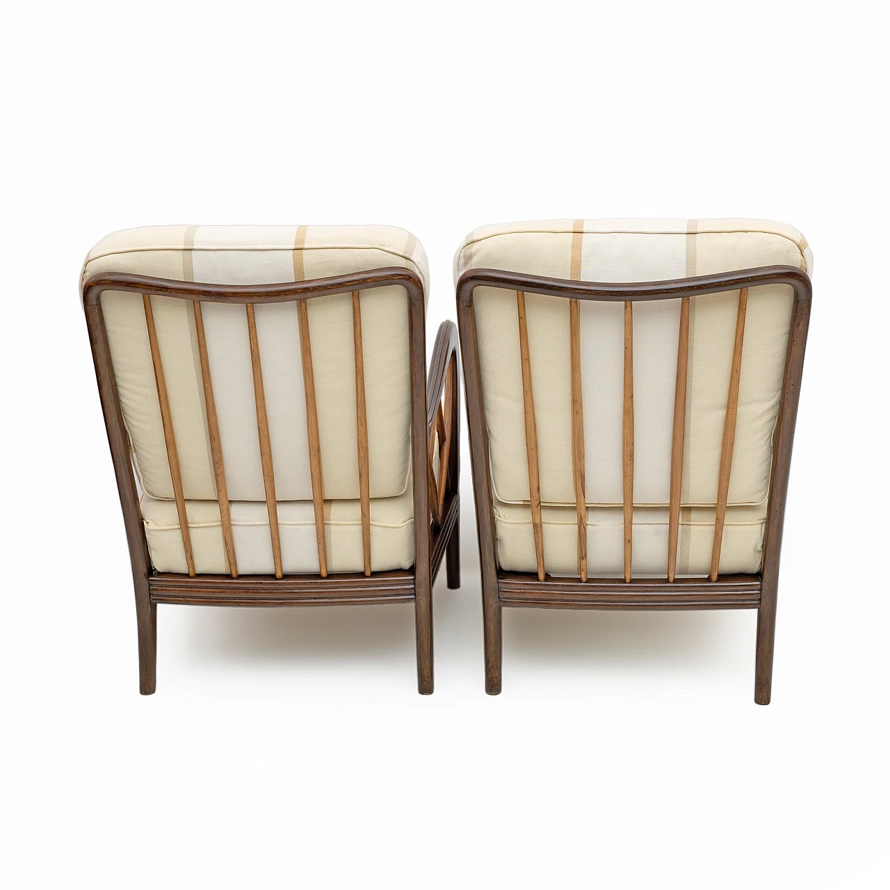 Pair of Paolo Buffa Mid-Century Modern Italian Walnut Armchairs, 1950s 4