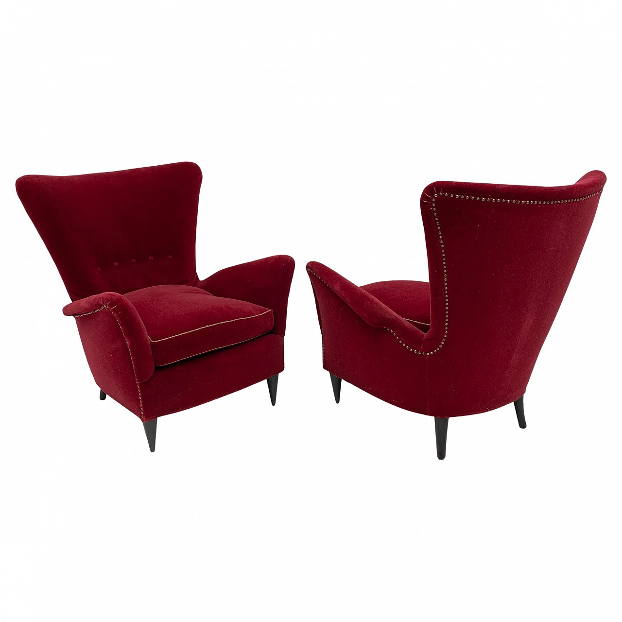 Gio Ponti Art Dèco Italian Lounge Armchair from Hotel Bristol Merano, 50s 1