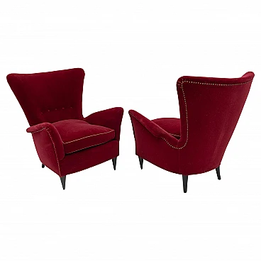 Gio Ponti Art Dèco Italian Lounge Armchair from Hotel Bristol Merano, 50s