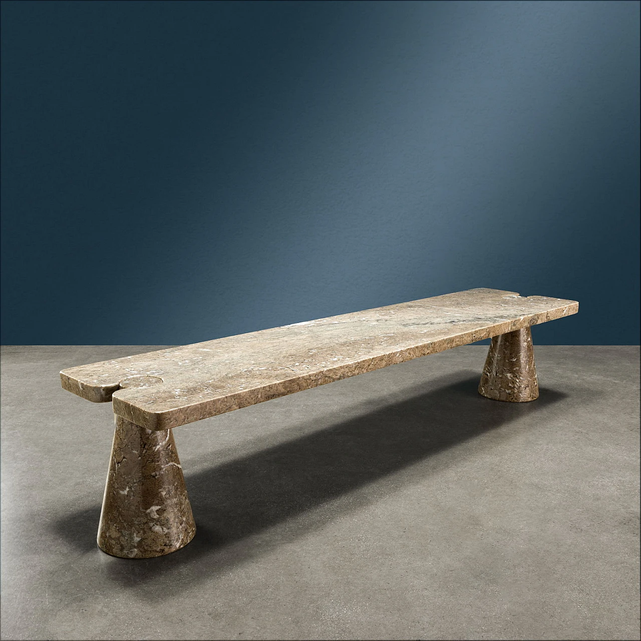 Eros grey marble bench by Angelo Mangiarotti for Skipper, 1970s 1