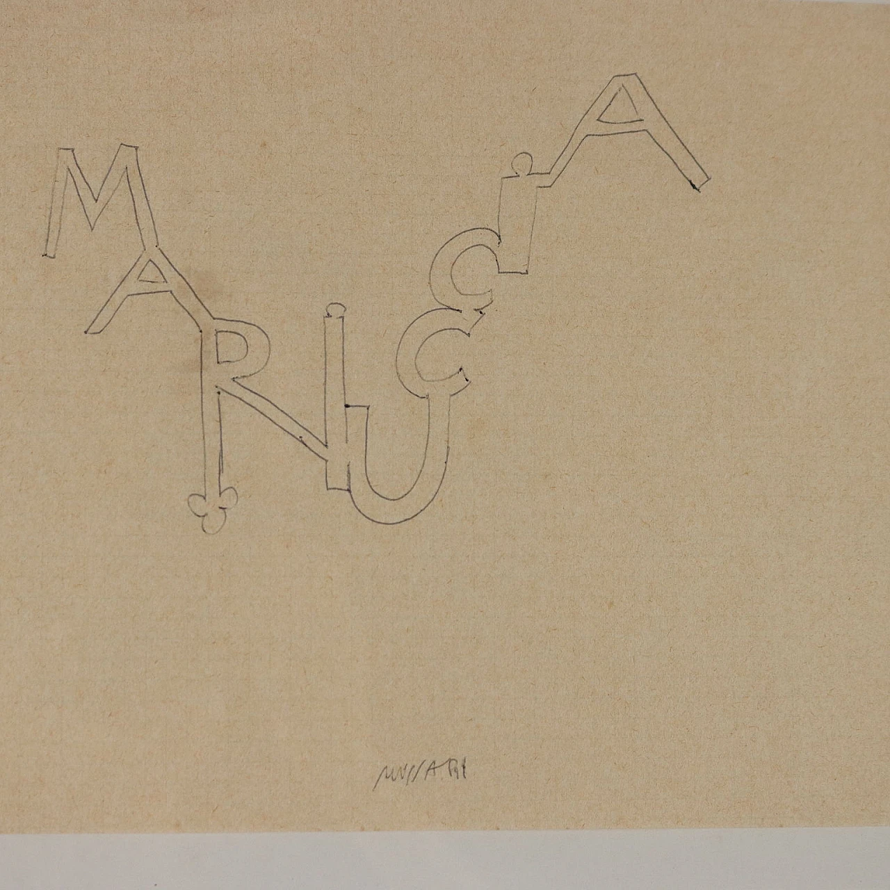 Bruno Munari, Mariuccia and Guido, pencil and marker on paper 3