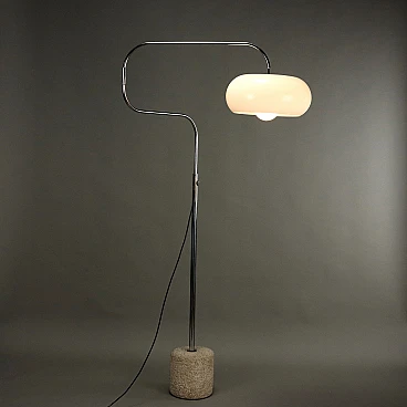 Floor lamp in methacrylate, metal and granite base, 1970s