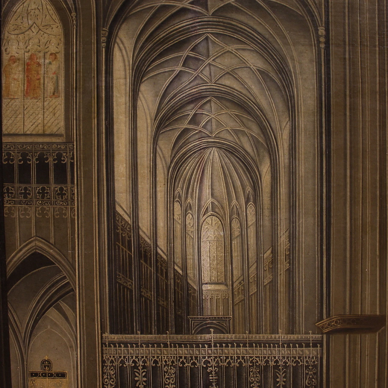 Interior of the Antwerp Cathedral, painted by the Flemish school of the 17th century 4