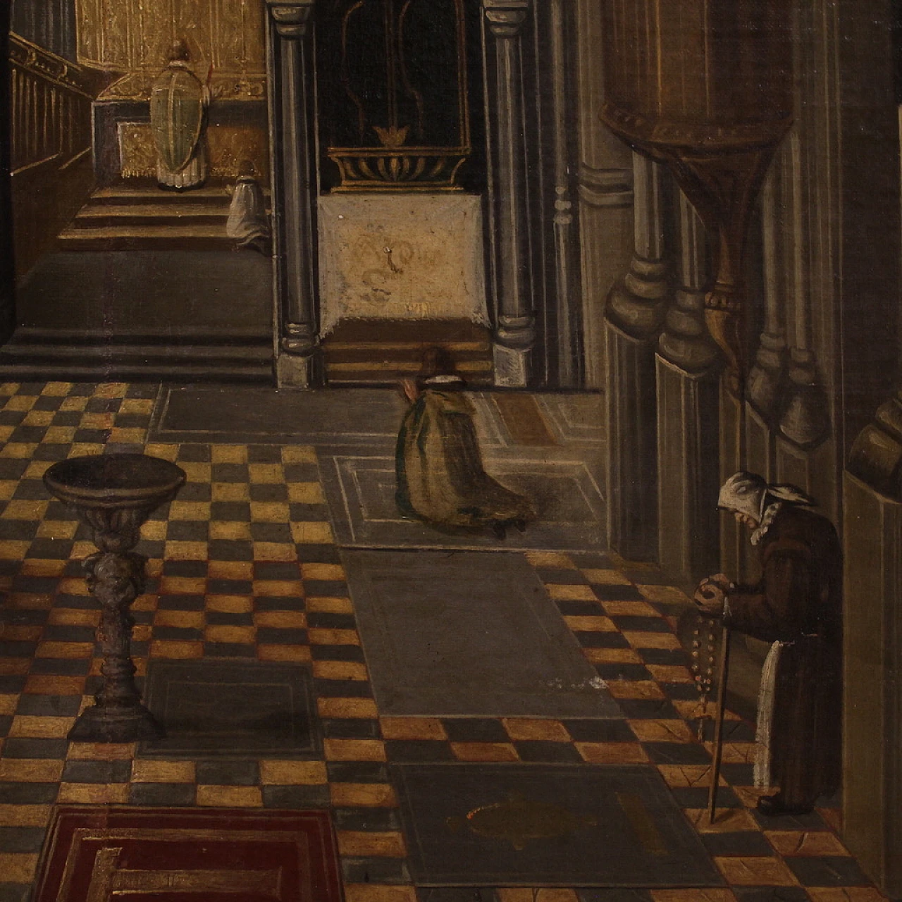 Interior of the Antwerp Cathedral, painted by the Flemish school of the 17th century 14