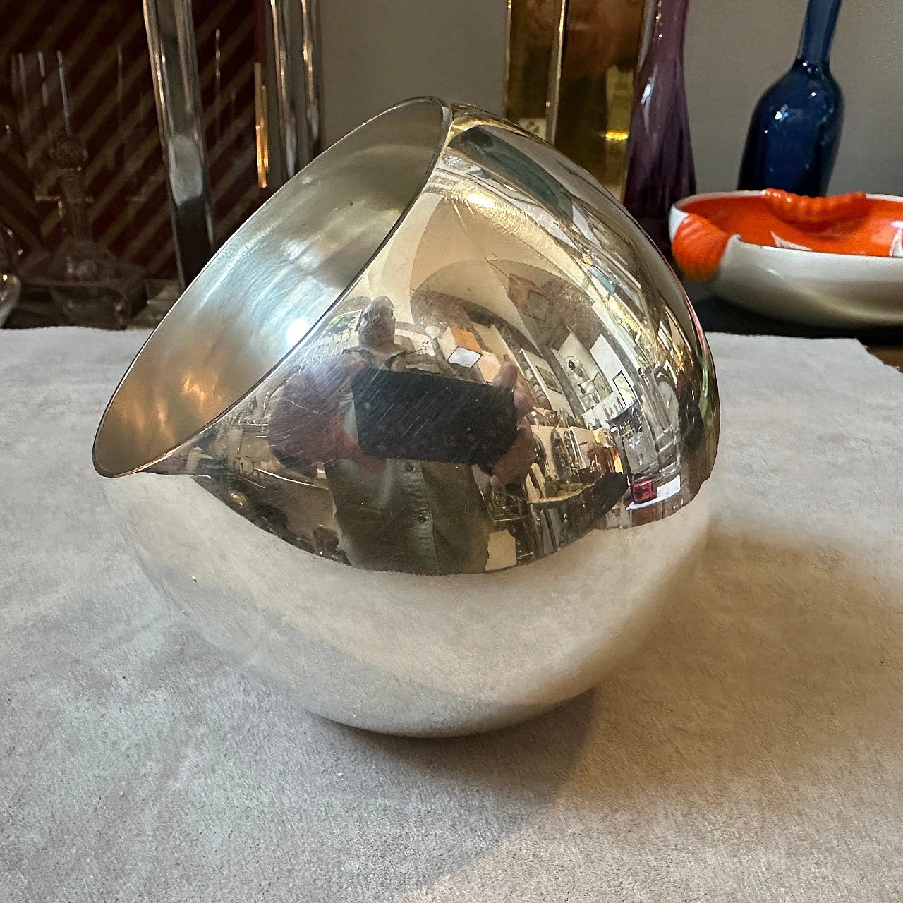 Silver-plated round vase by Lino Sabattini, 1980s 2