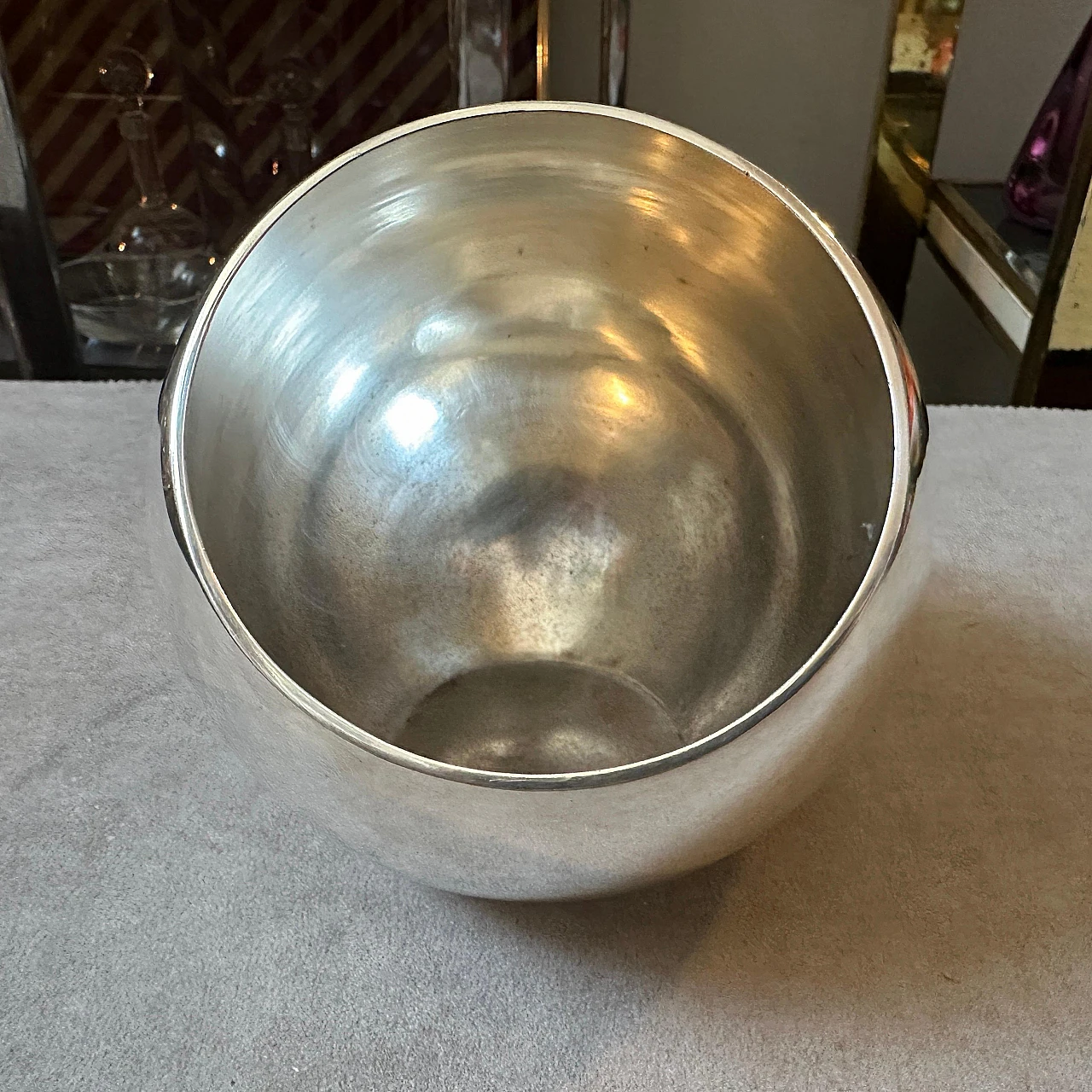 Silver-plated round vase by Lino Sabattini, 1980s 6