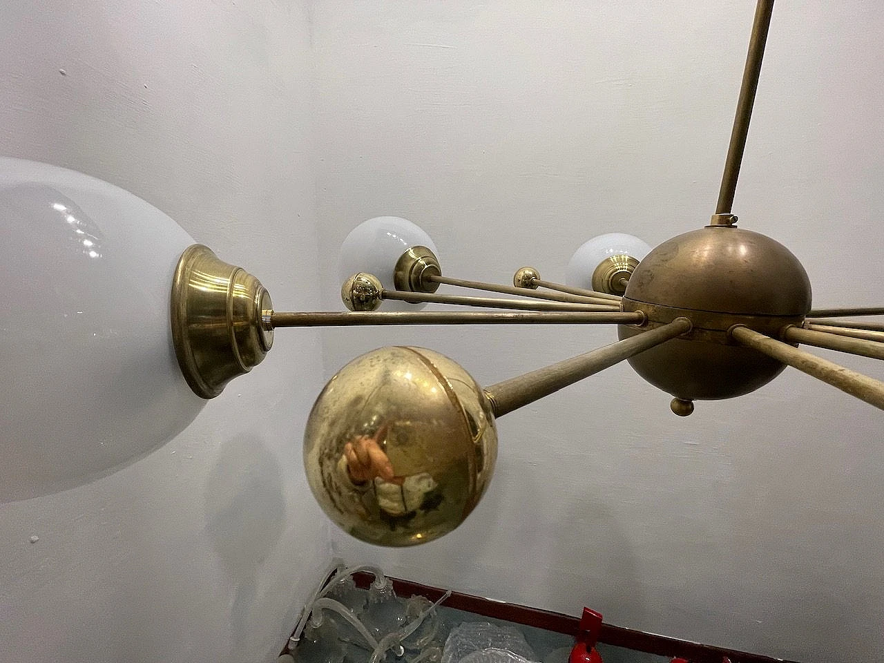 Lampadario Sputnik a 6 luci, 1960s 8