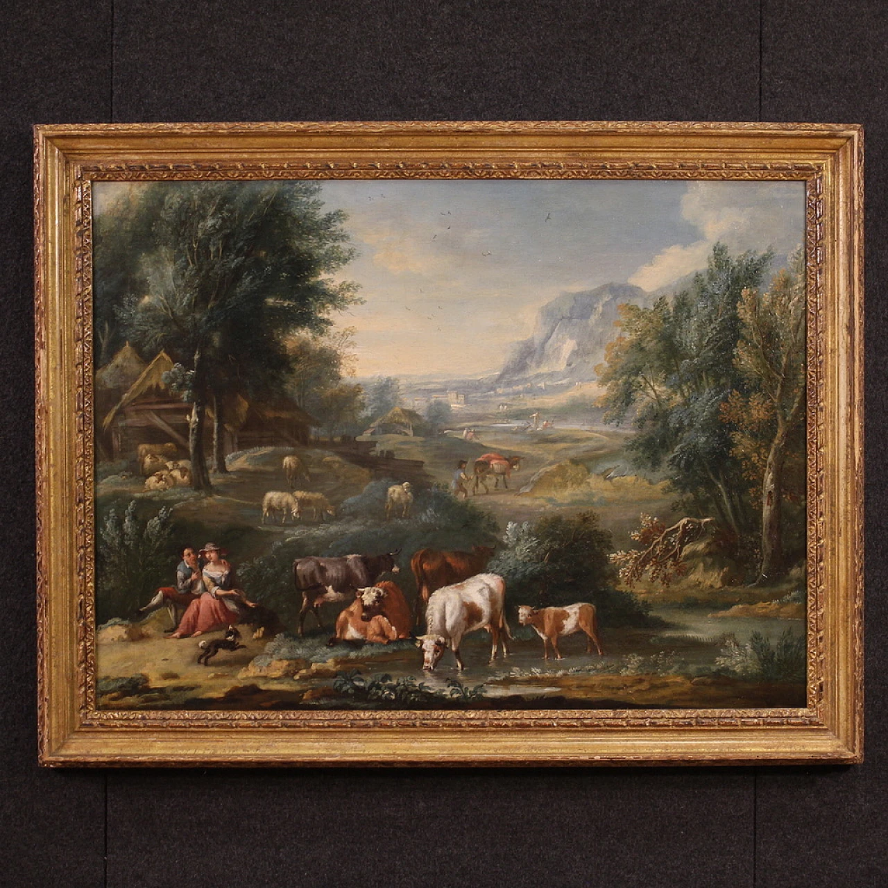 Refined bucolic landscape painting from the 18th century 1