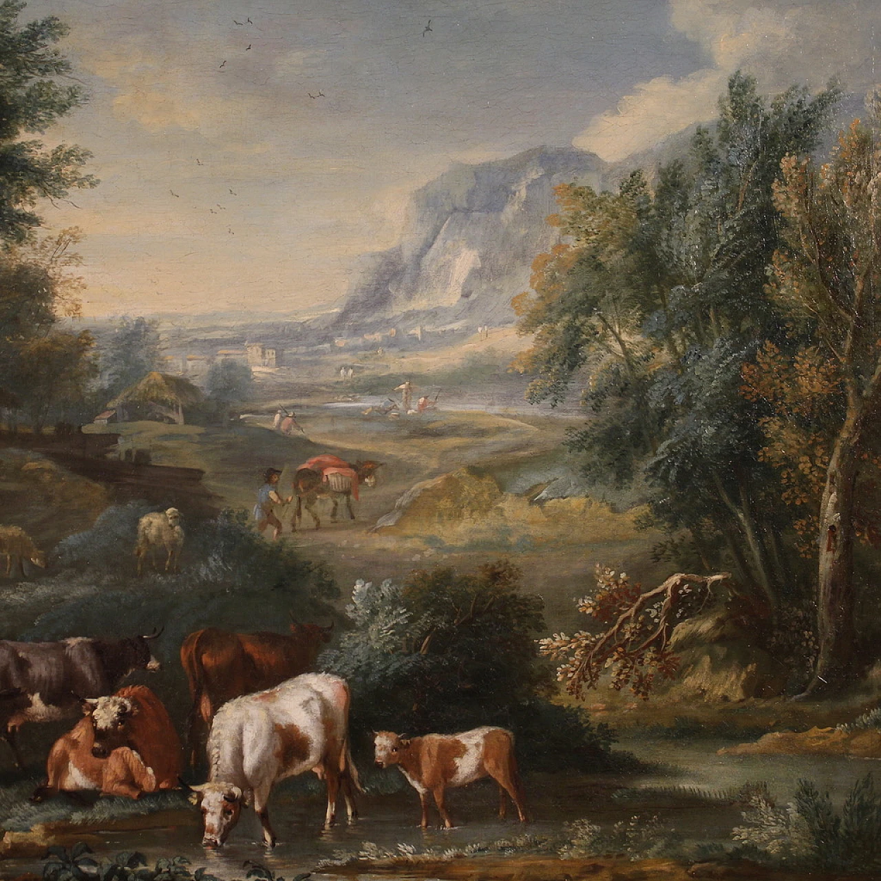 Refined bucolic landscape painting from the 18th century 4