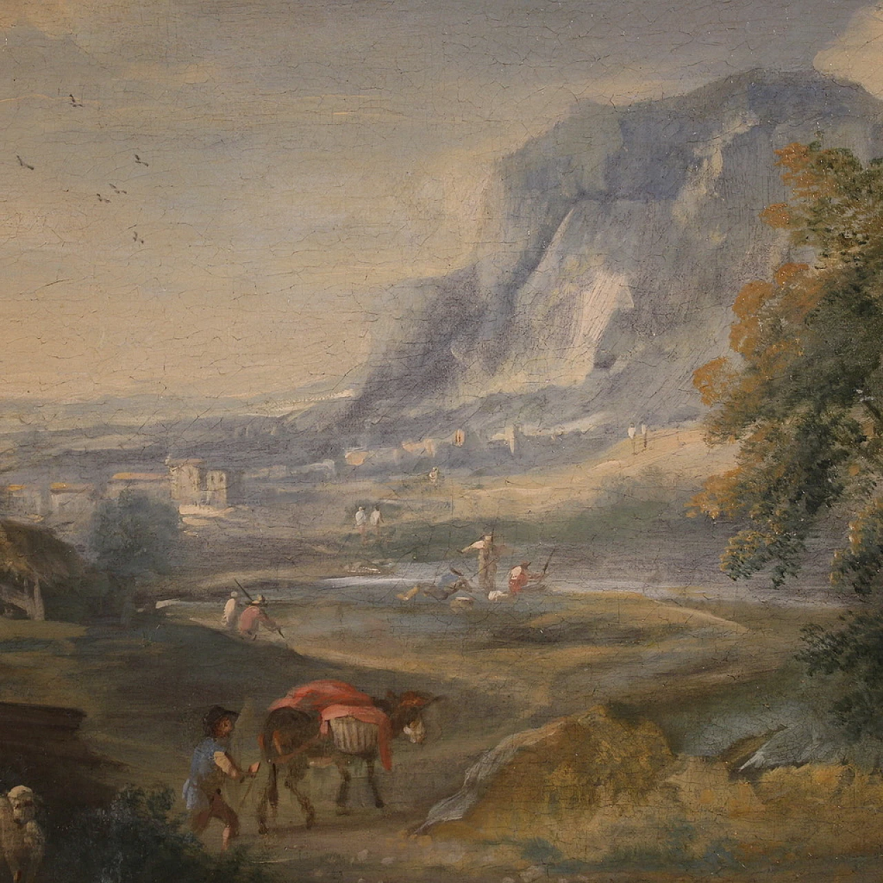 Refined bucolic landscape painting from the 18th century 12