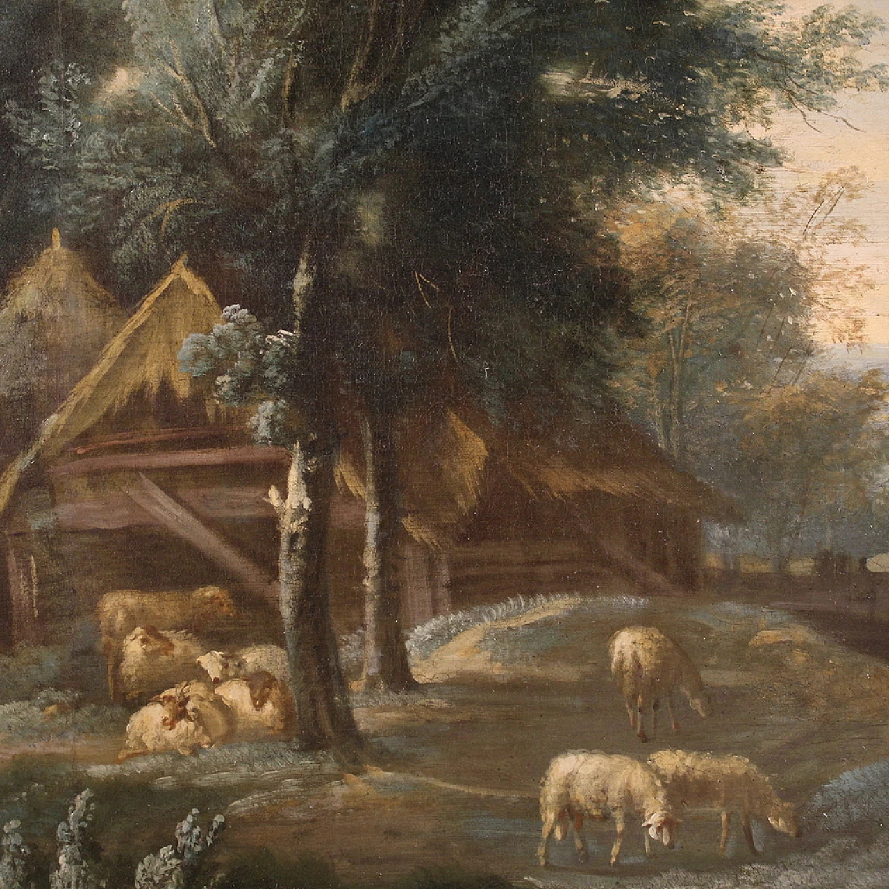 Refined bucolic landscape painting from the 18th century 14