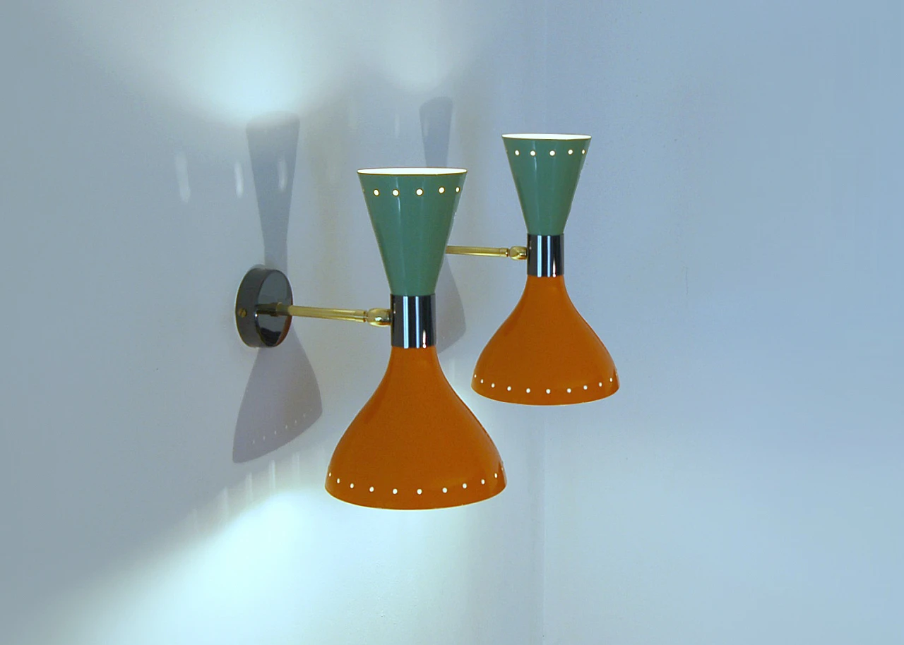 Pair of Wall Lamp green and orange, 2000 3