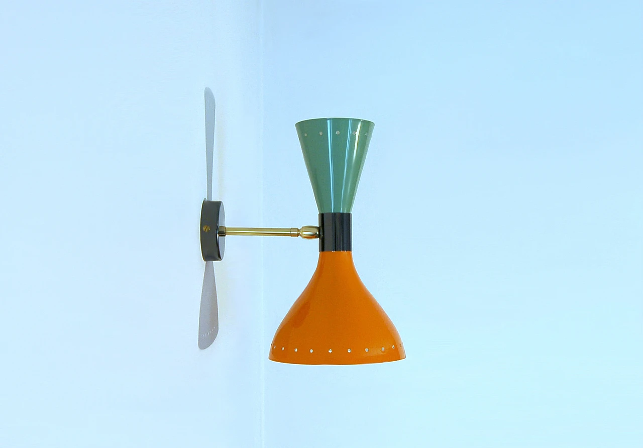 Pair of Wall Lamp green and orange, 2000 7