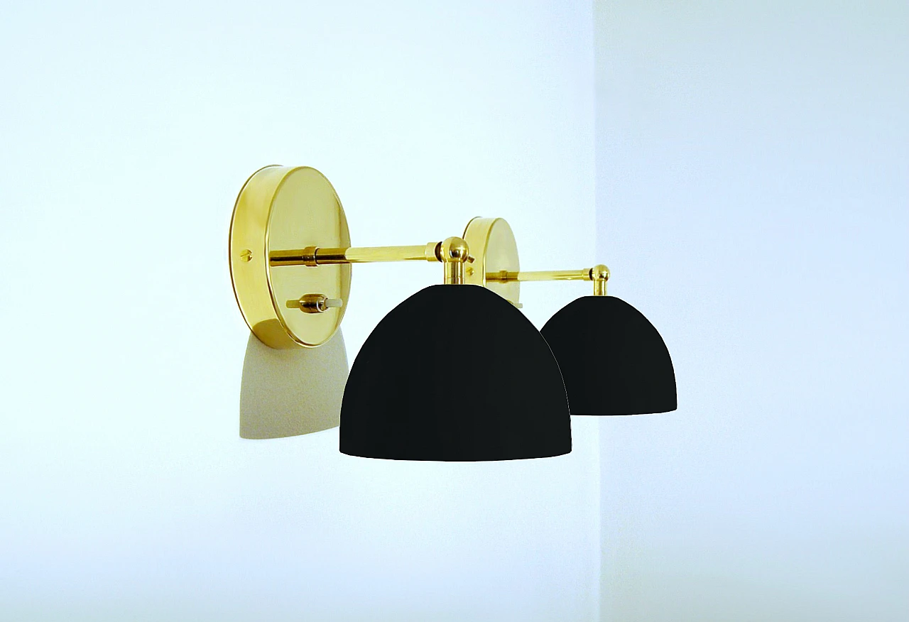 Wall lamp in metal and brass black, 2000 4