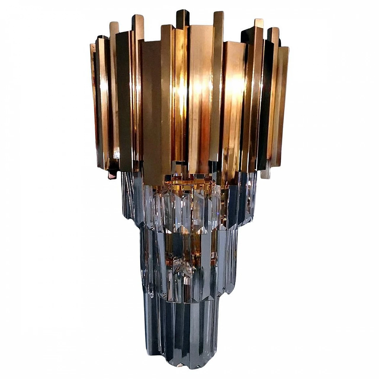 Venini style wall sconce in Murano glass and brass, late 20th century 1