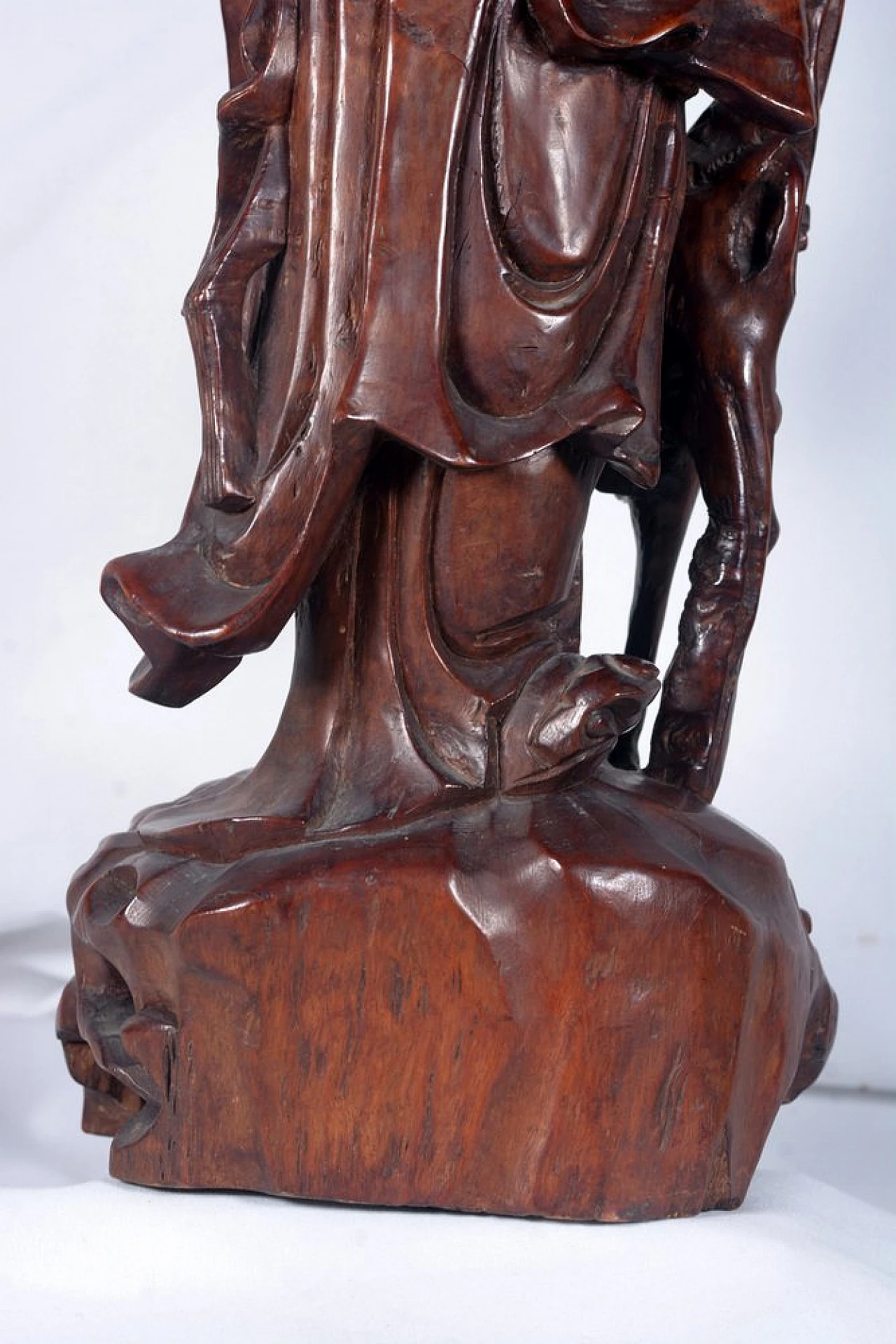 Cherry wood sculpture by Shou Lao Shou Xing, 1960s 9