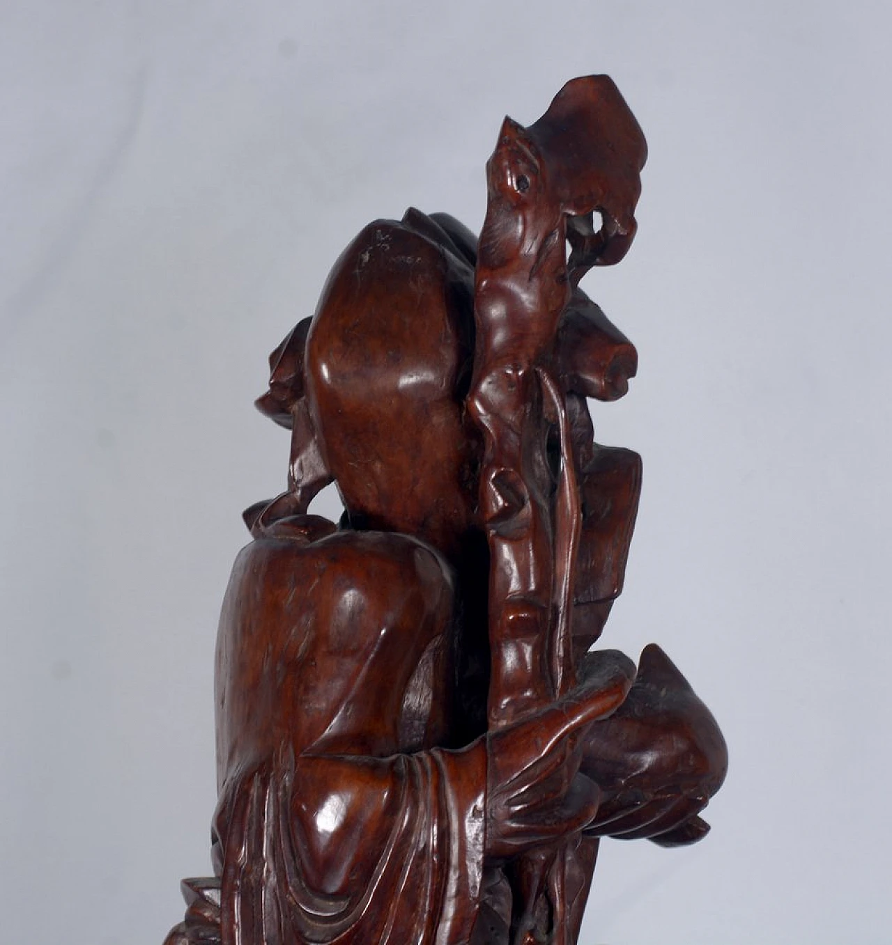 Cherry wood sculpture by Shou Lao Shou Xing, 1960s 13