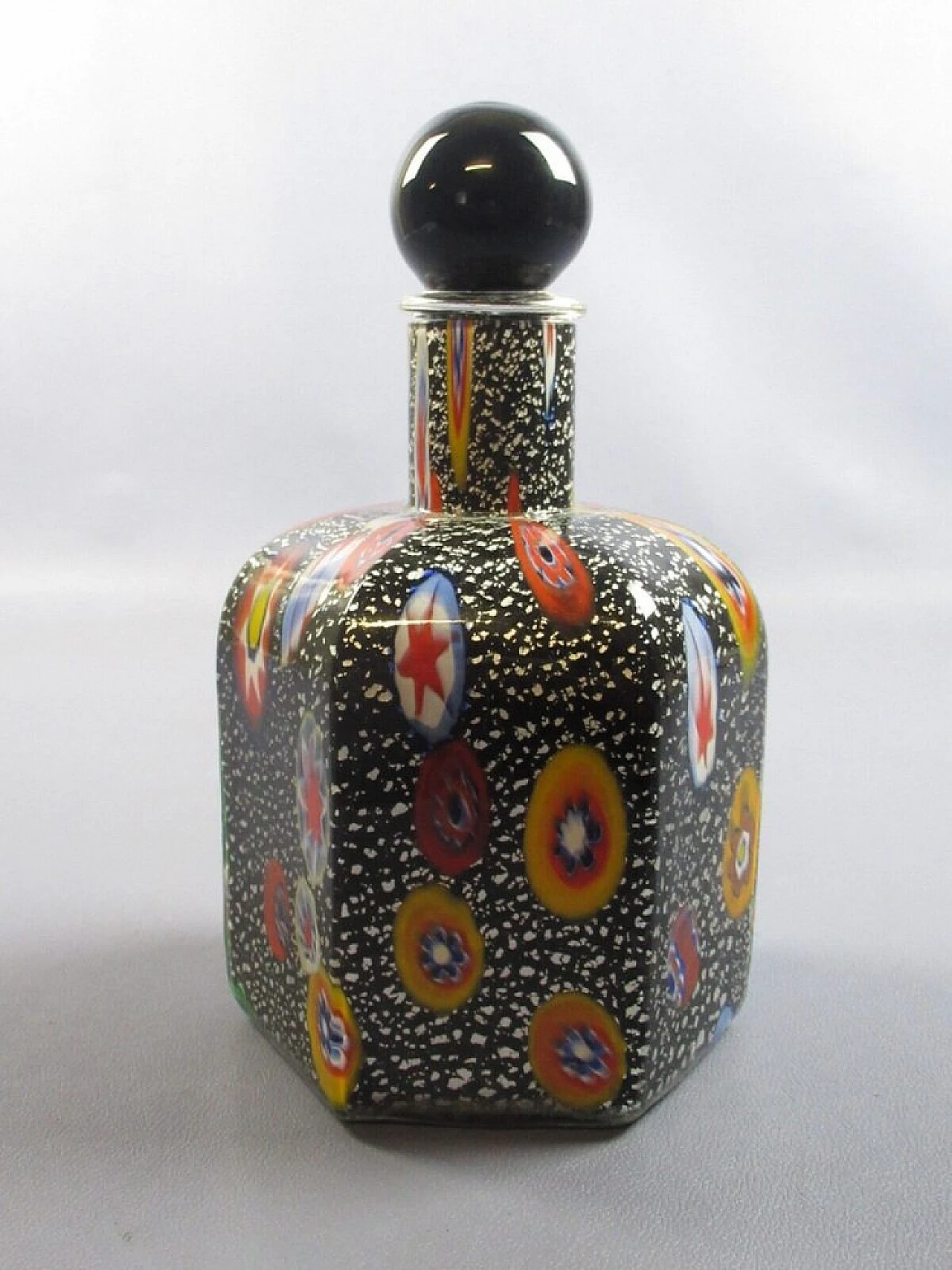 Murano glass bottle by Michielotto with Murrine signed 1988 1