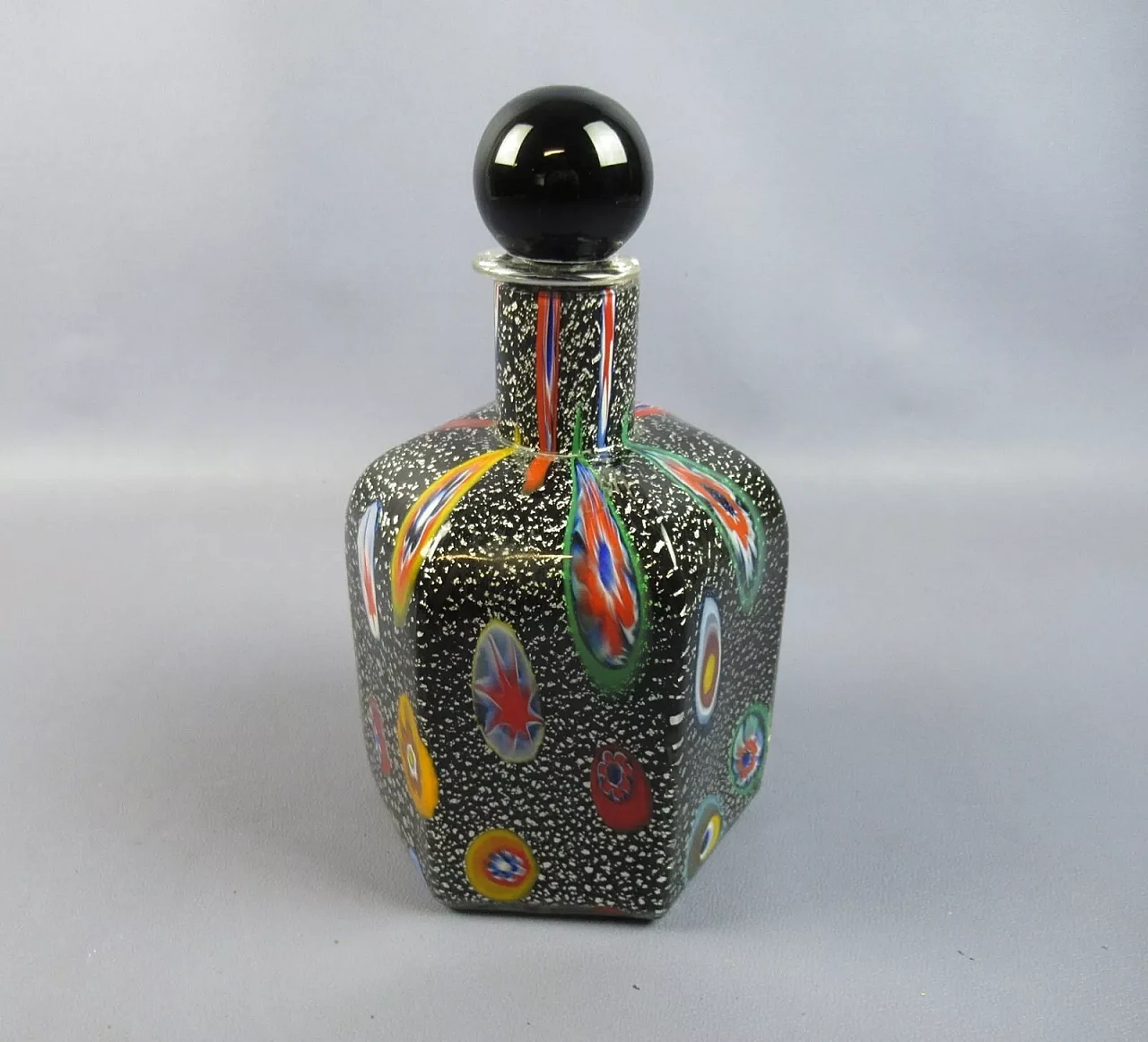 Murano glass bottle by Michielotto with Murrine signed 1988 2