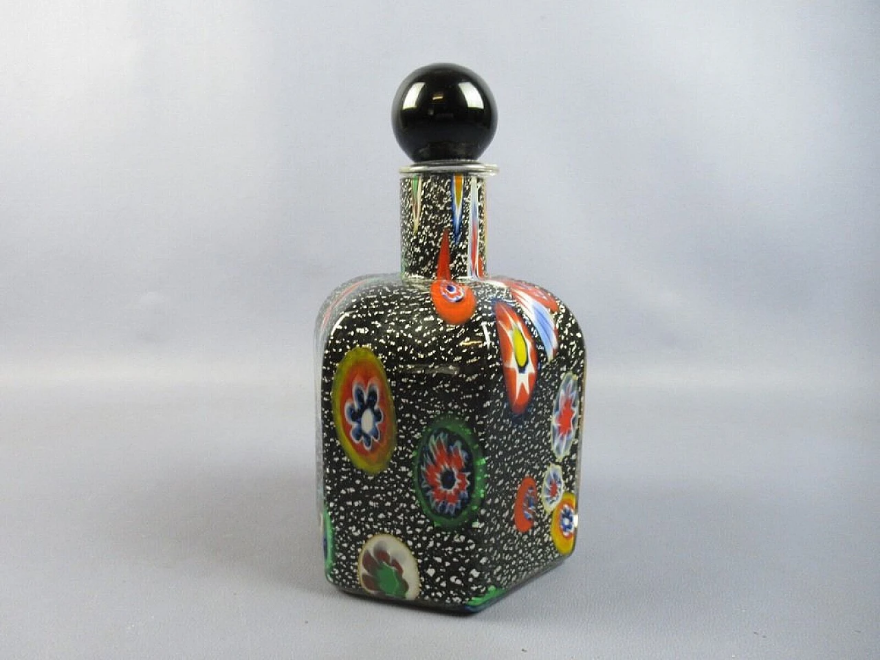 Murano glass bottle by Michielotto with Murrine signed 1988 4