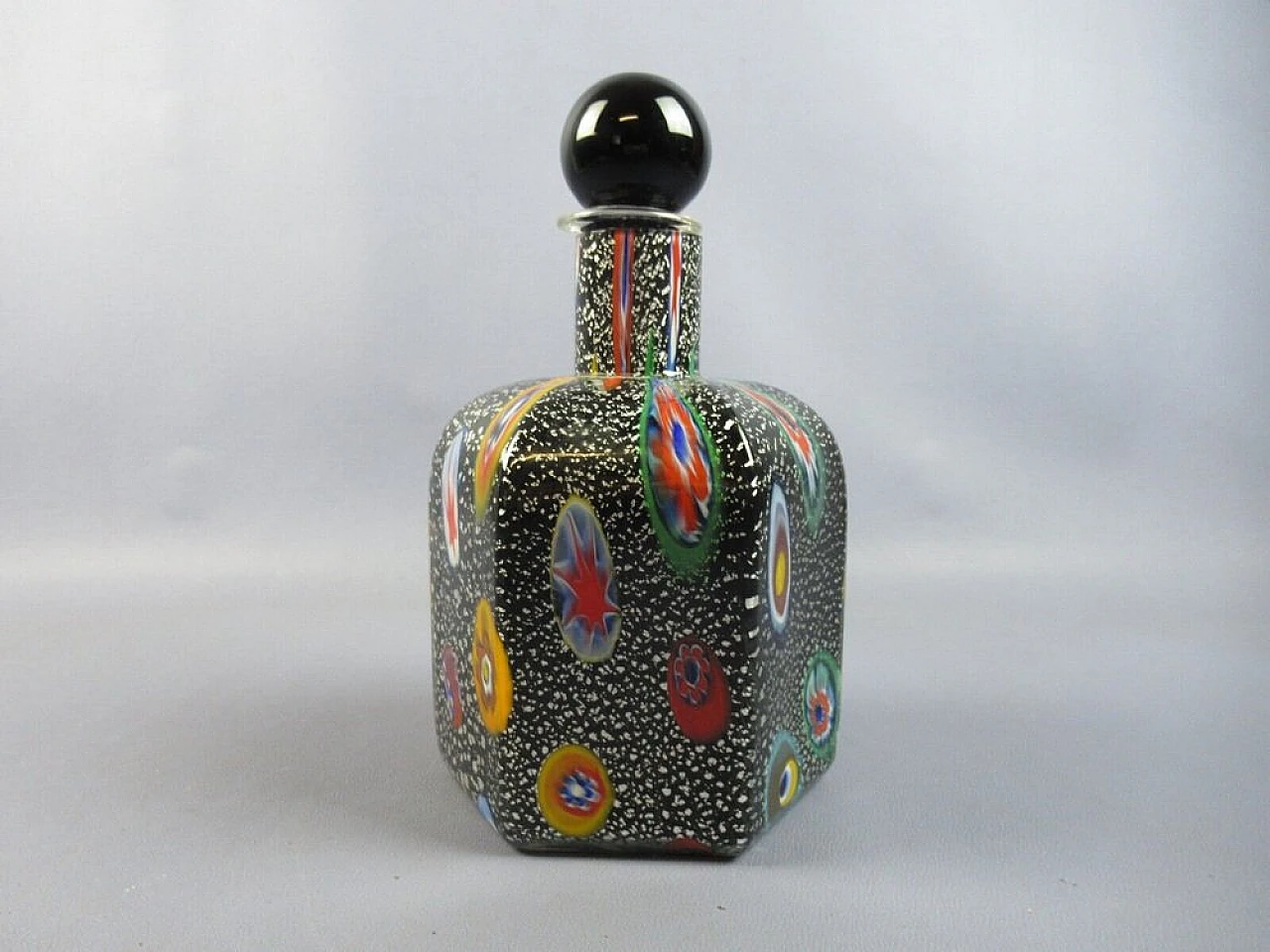 Murano glass bottle by Michielotto with Murrine signed 1988 7