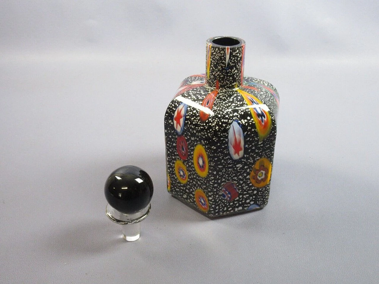 Murano glass bottle by Michielotto with Murrine signed 1988 8