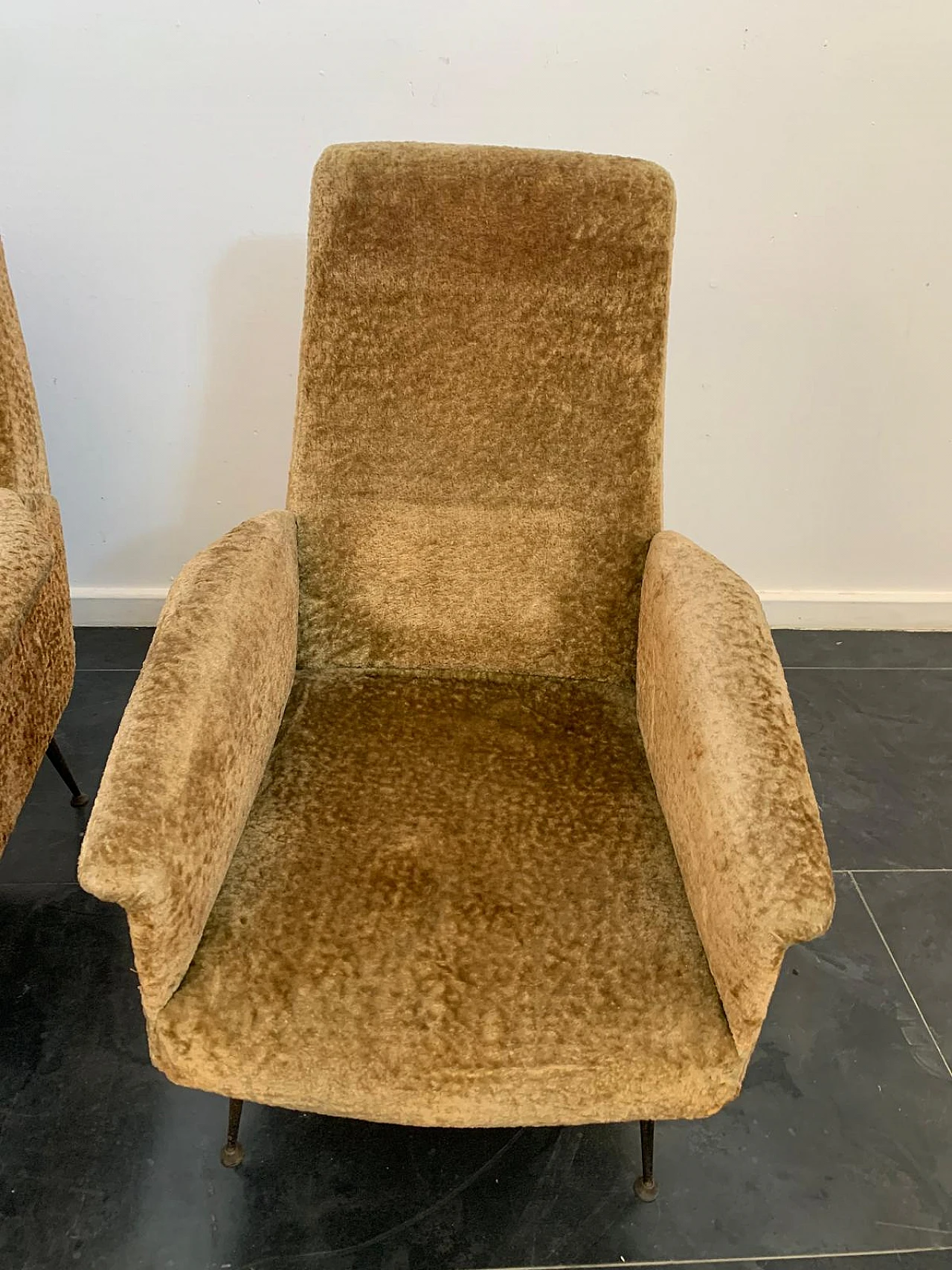 Pair armchairs with metal legs, 50s 10